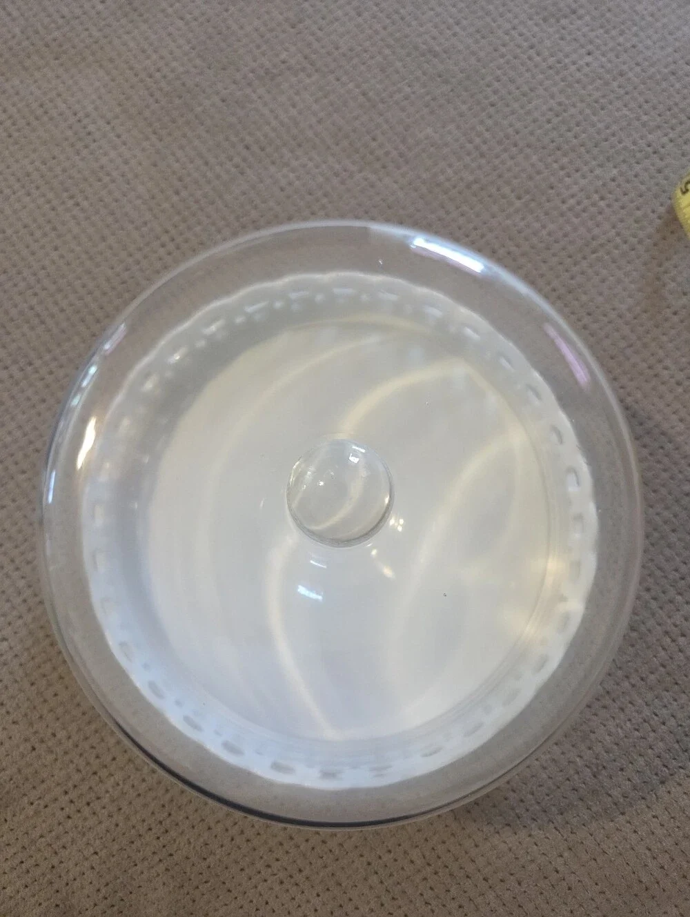 Crate & Barrel White Footed Pedestal Cake / Treat Stand With Glass Cover